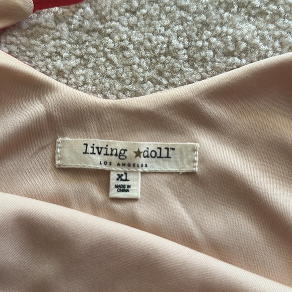 Living Doll Flowy Tassel Tie Shoulder Strap Dress Size XL  Coral Maroon - Picture 7 of 14